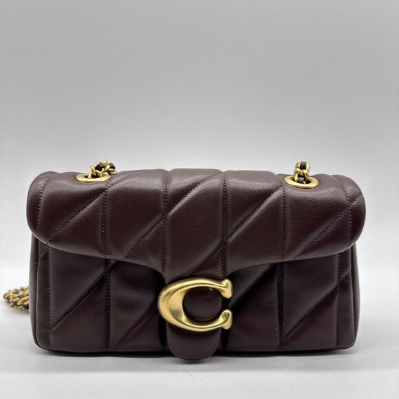 COACH Tabby 20 quilted leather mini convertible shoulder crossbody bag -Maple - Picture 1 of 12